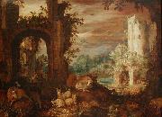 Roelant Savery Herds in the ruins oil on canvas